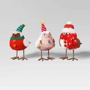 LAST ONE Wondershop 3pc Featherly Friends Fabric Bird Christmas